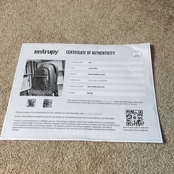 LOUIS VUITTON MICHAEL DAMIER GRAPHITE BLACK BACKPACK - Picture 9 of 9